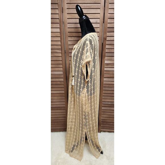 Tahari New Large L Hollow Slit Styled Short Sleeve V-Neck Summer Beach Cover-Up - Picture 6 of 8